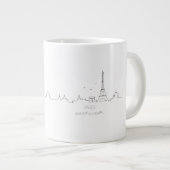 Paris skyline avec coordonnées mug (Devant droit)