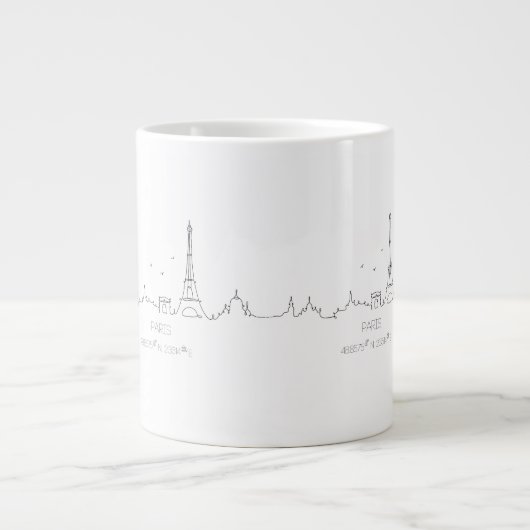Paris skyline avec coordonnées mug (Devant)