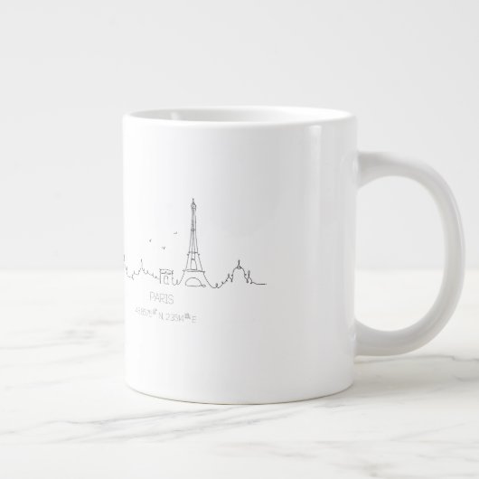 Paris skyline avec coordonnées mug (Droite)