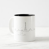 Paris skyline avec coordonnées mug (Devant gauche)