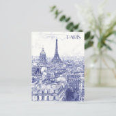 Paris Skyline Briefkaart (Staand voorkant)