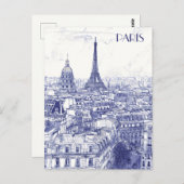 Paris Skyline Briefkaart (Voorkant / Achterkant)