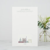 Paris Skyline Briefpapier (Staand voorkant)