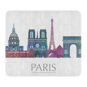 Paris Skyline Colored Buildings Snijplank