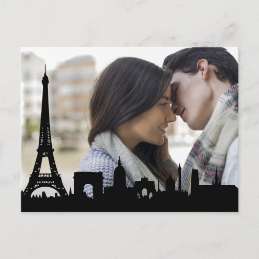 Paris Skyline Eiffel Tower Custom Photo Briefkaart (Voorkant)