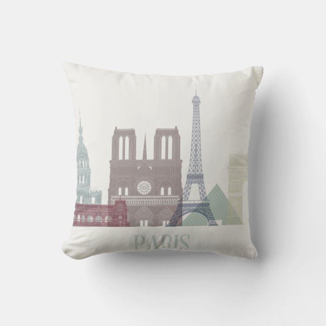 Paris Skyline Kussen (Voorkant)