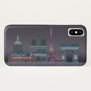 Paris Skyline Night Reflections iPhone X Hoesje