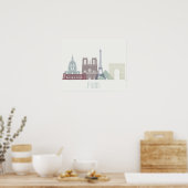 Paris Skyline Poster (Keuken)