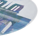 Paris Skyline - Waterverf Blue Snijplank (Hoek)