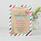 Paris slumber party-uitnodiging kaart (Staand voorkant)