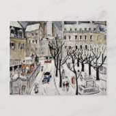 Paris Sneeuwscène, beeldende kunst schilderij Brie Briefkaart (Voorkant)