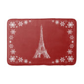 Paris Snow Red White Bathmat Badmat (Voorkant)