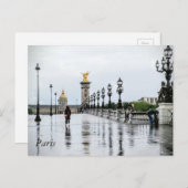 Paris sous la pluie Carte postale (Devant / Derrière)