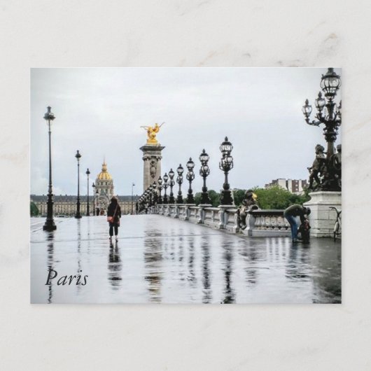 Paris sous la pluie Carte postale (Devant)