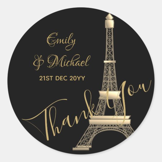 Paris Stickers - Black Gold elegant chic (Voorkant)