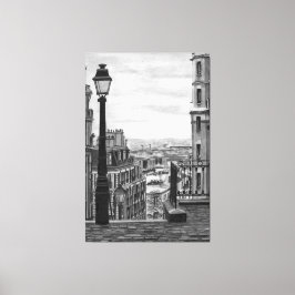 Paris Straat Opgespannen Canvasprint Canvas Afdruk