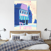 Paris Street  cartoon Canvas Afdruk (Insitu (Slaapkamer))