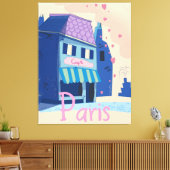 Paris Street  cartoon Canvas Afdruk (Insitu (Woonkamer))