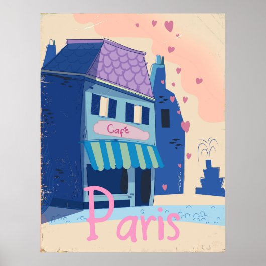 Paris Street cartoon Poster (Voorkant)