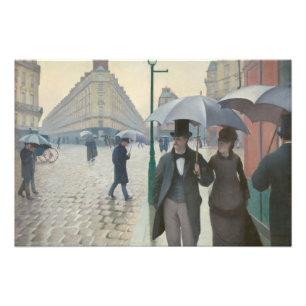 Paris Street; Een regenachtige dag indrukwekkende Foto Afdruk