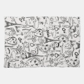 Paris Street Life Scene Kitchen Tea Towel Theedoek (Horizontaal)