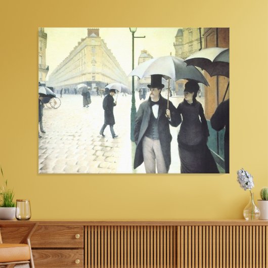 Paris Street, Rainy Day door Caillebotte Canvas Afdruk (Insitu (Woonkamer))