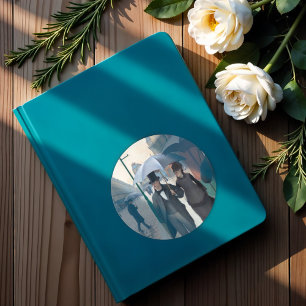 Paris Street; Rainy Day door G. Caillebotte, Art Ronde Sticker