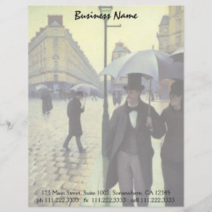 Paris Street Rainy Day door Gustave Caillebotte Briefhoofd Sjabloon