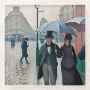 Paris Street Rainy Day door Gustave Caillebotte Glazen Onderzetter