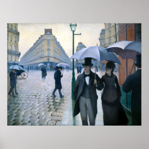 Paris Street Rainy Day door Gustave Caillebotte Poster