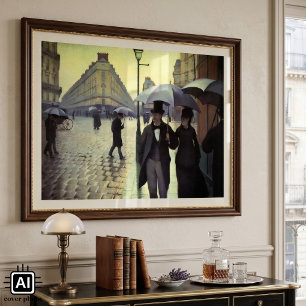 Paris Street Rainy Day door Gustave Caillebotte Poster