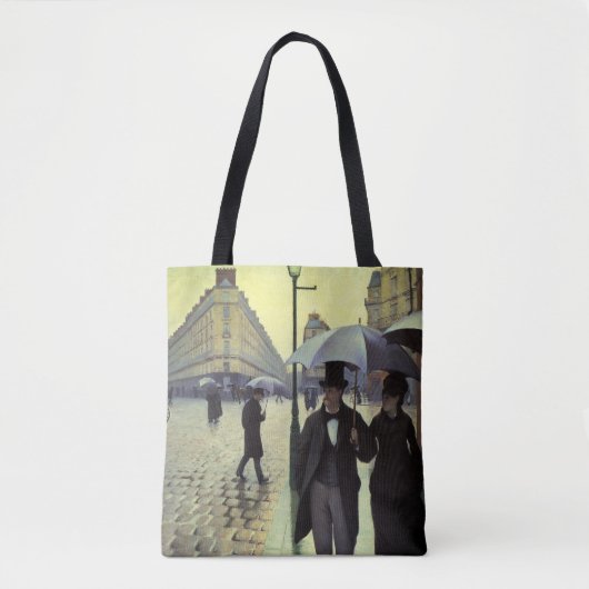 Paris Street Rainy Day door Gustave Caillebotte Tote Bag (Voorkant)