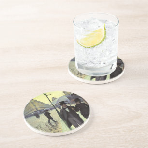 Paris Street Rainy Day door Gustave Caillebotte Zandsteen Onderzetter