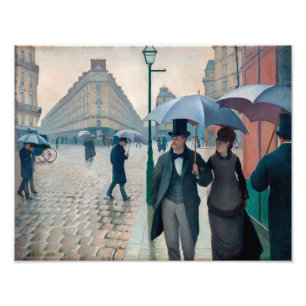 Paris Street Rainy Day Gustave Caillebotte Foto Afdruk
