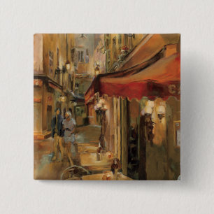 Paris Street Scene Vierkante Button 5,1 Cm