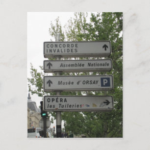 Paris Street Sign, Frankrijk Briefkaart