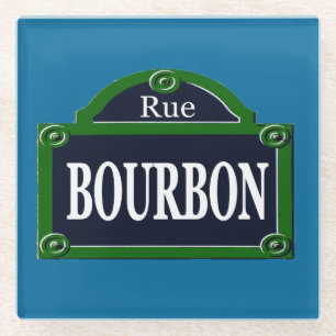 Paris Street Sign Rue Bourbon Placemat Glazen Onderzetter