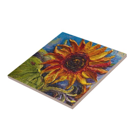 Paris Sunflower Tile Tegeltje (Zijkant)