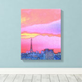 Paris Sunset Canvas Afdruk (Insitu (Houten vloer))