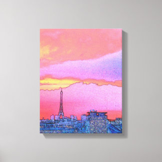 Paris Sunset Canvas Afdruk