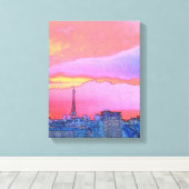 Paris Sunset Canvas Afdruk (Insitu (Houten vloer))