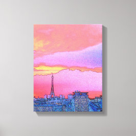 Paris Sunset Canvas Afdruk