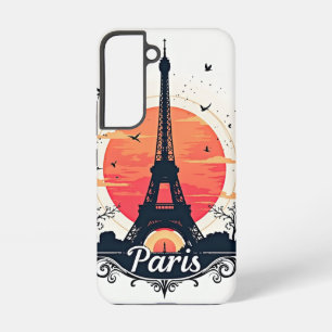 Paris Sunset Silhouette Samsung Galaxy Hoesje