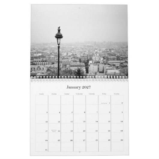 Paris sur le calendrier d'aller (Jan 2027)