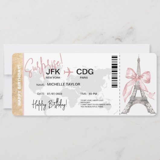 Paris Surprise Carte d'Anniversaire (Devant)