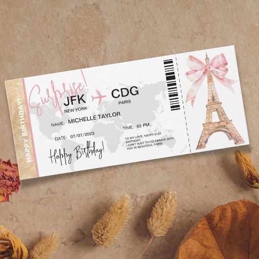 Paris Surprise Carte d'Anniversaire