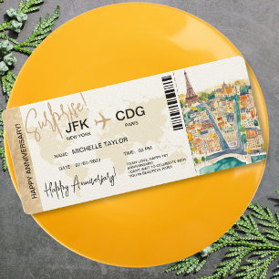 Paris Surprise Jubileum Boarding Pass Ticket Kaart
