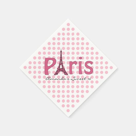 Paris Sweet 16 Aangepaste Verjaardags Servetten (Hoek)