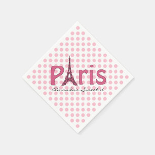 Paris Sweet 16 Custom Birthday Napkins Servet