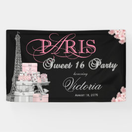 Paris Sweet 16 Party Spandoek
